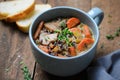 Mushroom Wild Rice Vegetable Soup, Delicious Dinner Royalty Free Stock Photo