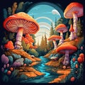 Mushroomed Wonderland: Journey into an Otherworldly Realm