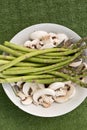 Mushrooms and asparagus