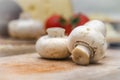 Mushrooms and Cheese Close Up Italian Food Preparation Moment