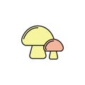 mushrooms colored outline icon. Element of food icon for mobile concept and web apps. Thin line mushrooms icon can be used for web Royalty Free Stock Photo
