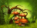 Mushrooms fantasy forest Royalty Free Stock Photo