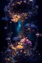 mushrooms and flowers, ultra detailed artistic photography, midnight aura