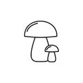 mushrooms icon. Element of food and drinks icon for mobile concept and web apps. Thin line mushrooms icon can be used for web and Royalty Free Stock Photo