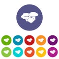 Mushrooms icons set vector color Royalty Free Stock Photo