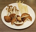 Mushrooms for Japanese hotpot: Shitake, enoki, shimeiji