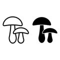 Mushrooms line and glyph icon. Food vector illustration isolated on white. Ceb outline style design, designed for web Royalty Free Stock Photo