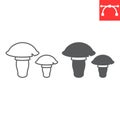 Mushrooms line and glyph icon Royalty Free Stock Photo