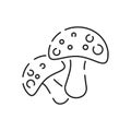 Mushrooms line icon with editable stroke. Food symbol. Vector illustration