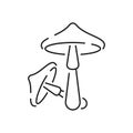 Mushrooms line icon with editable stroke. Food symbol. Vector illustration