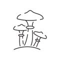 Mushrooms line icon with editable stroke. Food symbol. Vector illustration