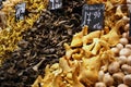 Mushrooms on market stall