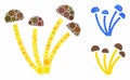 Mushrooms Mosaic Icon of Spheric Items