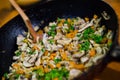 Mushrooms in pan Royalty Free Stock Photo