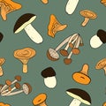 Mushrooms pattern Royalty Free Stock Photo