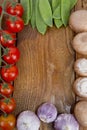 Mushrooms, peas, garlic and tomatoes Royalty Free Stock Photo