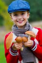 Mushrooms picking, season for mushrooms.