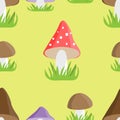 Mushrooms seamless pattern