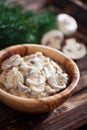 Mushrooms stewed in sour cream