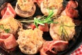 Mushrooms stuffed with ground meat