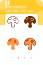 Mushrooms vector illustration icon with filled, outline, colored and flat style on isolated on white background from vegetable Royalty Free Stock Photo