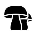 Mushrooms vegetables glyph icon vector black illustration Royalty Free Stock Photo