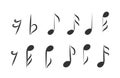 Doodle musical notes.