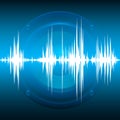 Musical equalizer. Music background, audio speaker. Sound wave. Radio frequence. Vector illustration. Royalty Free Stock Photo