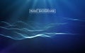 Music abstract background blue. Equalizer for music, showing sound waves with music waves, music background equalizer Royalty Free Stock Photo