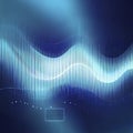 Music abstract background blue. Equalizer for music, showing sound waves with music waves, music background equalizer vector Royalty Free Stock Photo