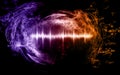 Abstract soundwave with smoke shapes Royalty Free Stock Photo