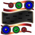 Abstraction multicolored acoustic speakers