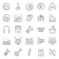 Music Accessories Linear Icons Pack