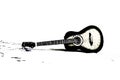 A black and white guitar on a white background Royalty Free Stock Photo
