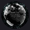 Music album cover templates. World globe, global