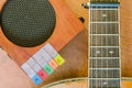 Music alphabet with acoustic guitar