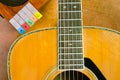 Music alphabet with acoustic guitar