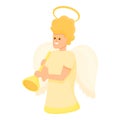 Music angel icon, cartoon style Royalty Free Stock Photo