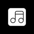 Music app dark mode glyph icon Royalty Free Stock Photo
