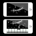 Music Application on Mobile Phone with Notes Royalty Free Stock Photo