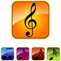 Vector image set of music icons.