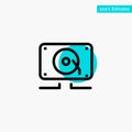 Music, Audio, Speaker, Loud turquoise highlight circle point Vector icon Royalty Free Stock Photo