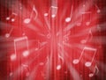 Red Music Notes Background