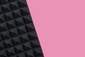 Music background of acoustic foam panel on pink copy space Royalty Free Stock Photo