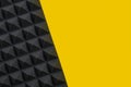 Music background of acoustic foam panel on yellow copy space Royalty Free Stock Photo