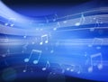 Music Notes Background Blue Streaming Royalty Free Stock Photo
