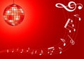 Music background with discoball Royalty Free Stock Photo