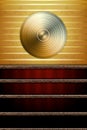 Music Background with Golden Disc Royalty Free Stock Photo