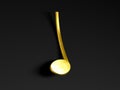 Music background. Golden musical notes on black background.3d illustration