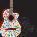 Music background with guitar Royalty Free Stock Photo